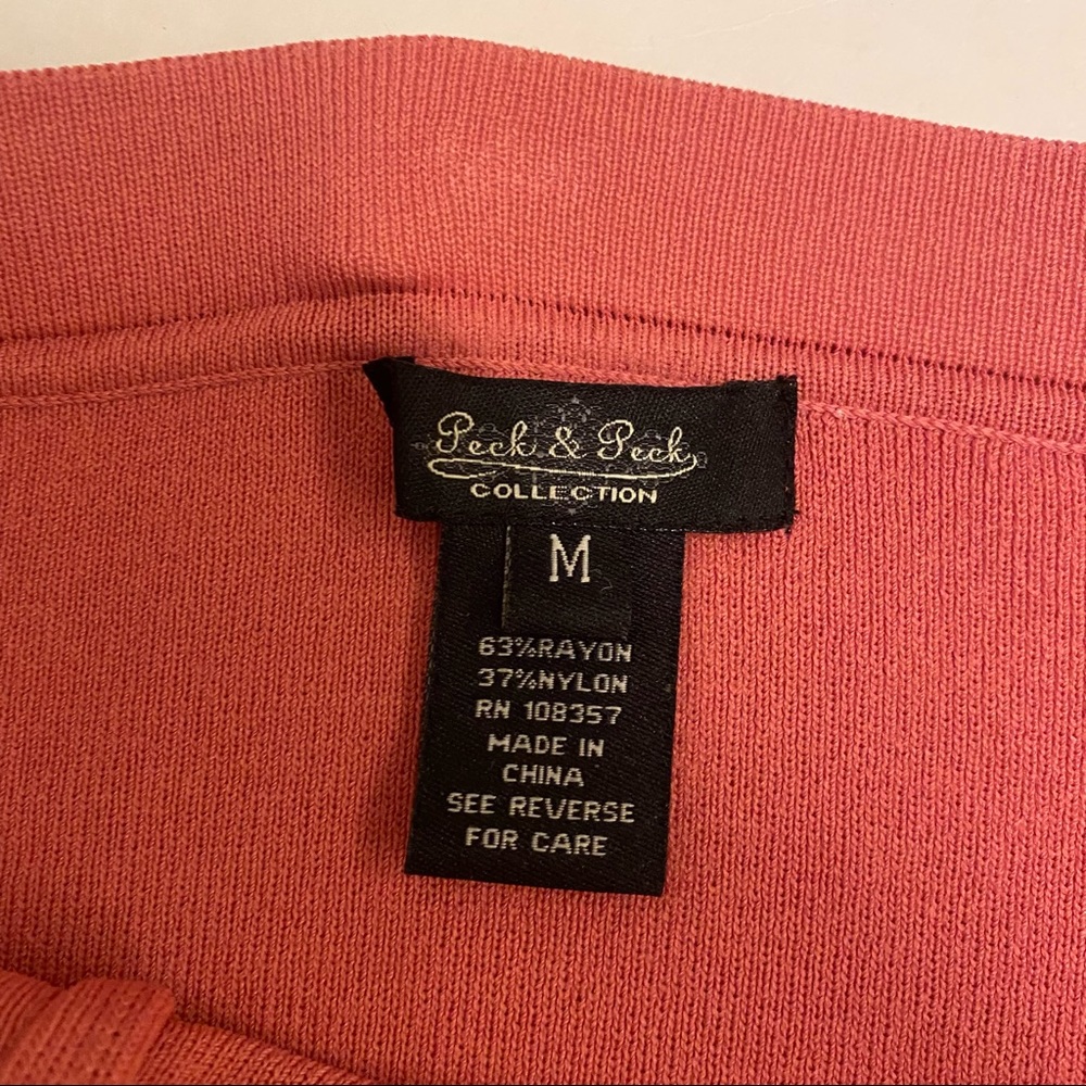 Vintage Peck & Peck muted pink long knit maxi skirt with slit M - Picture 10 of 15